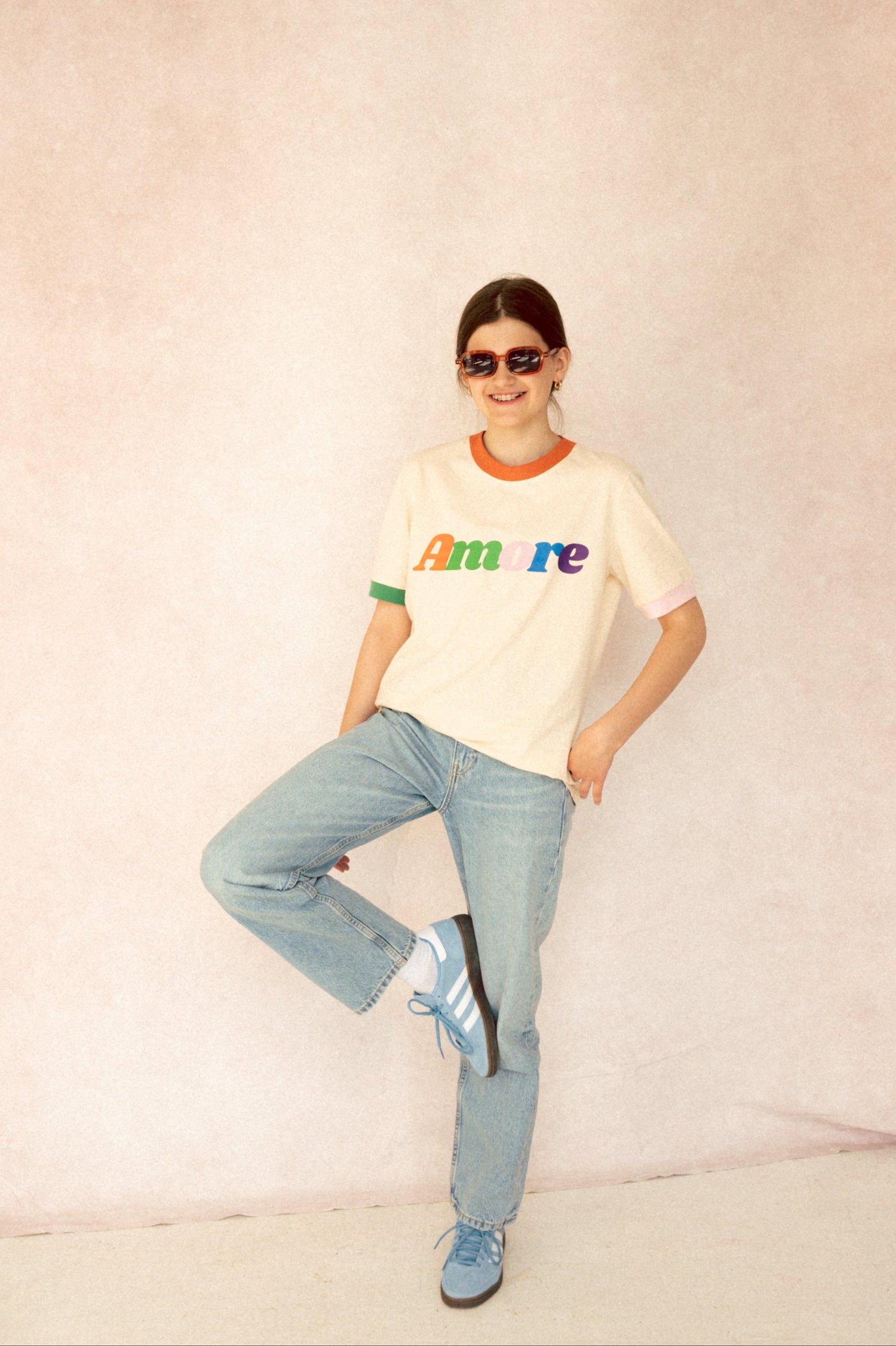 AMORE COLORI CREAM T-SHIRT