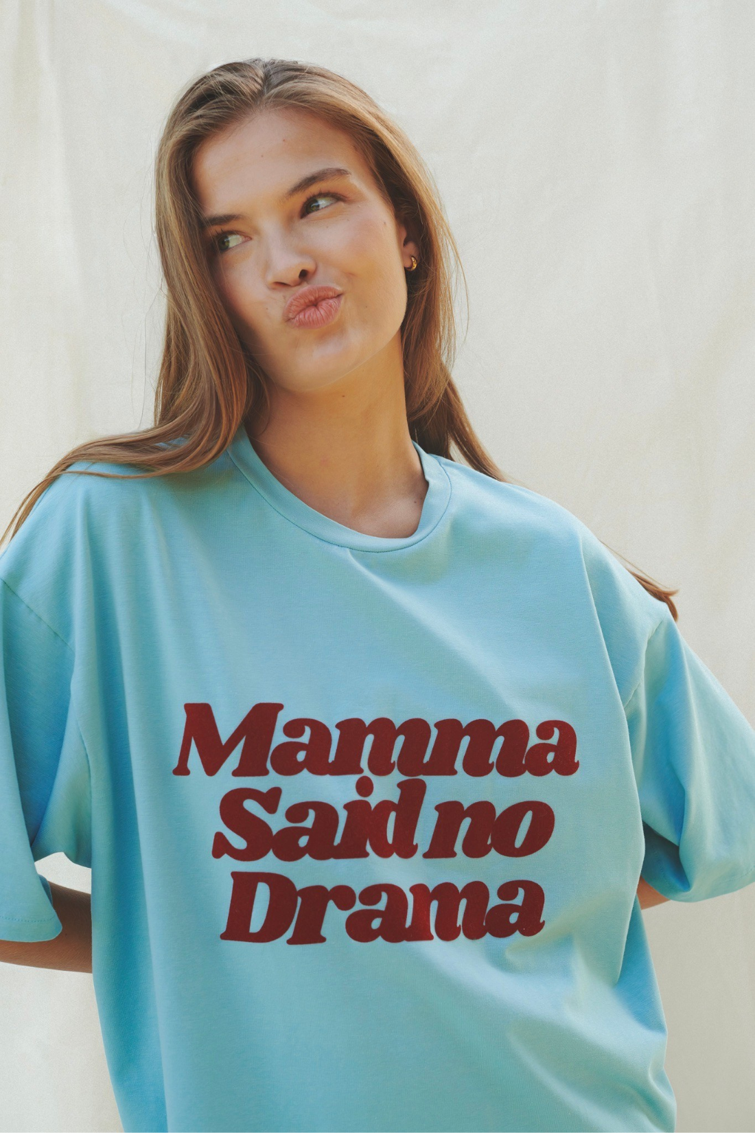 NO DRAMA MAMA BLUE T-SHIRT