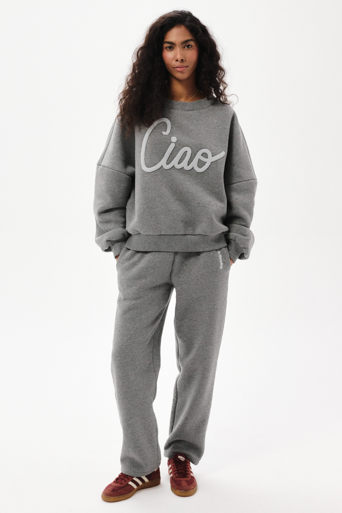 DOMENICA GRAY MELANGE TROUSERS