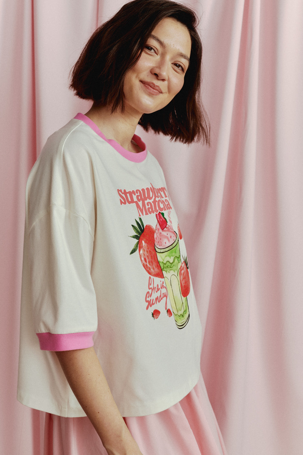 STRAWBERRY MATCHA BOXY T-SHIRT