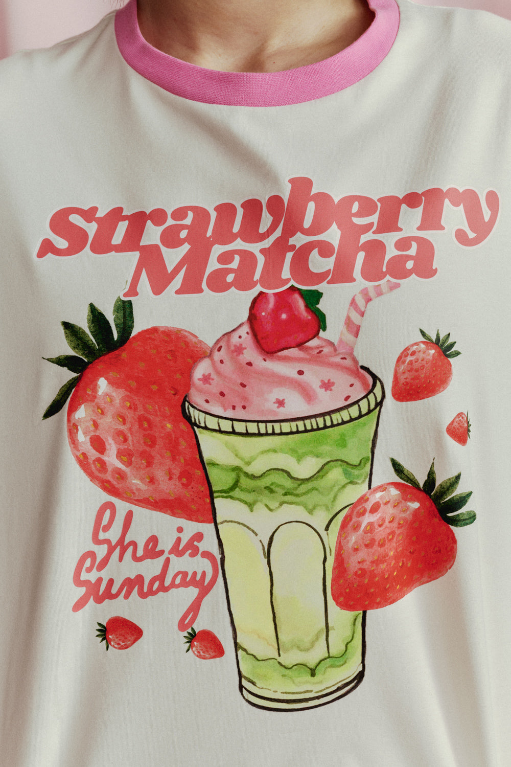 STRAWBERRY MATCHA BOXY T-SHIRT