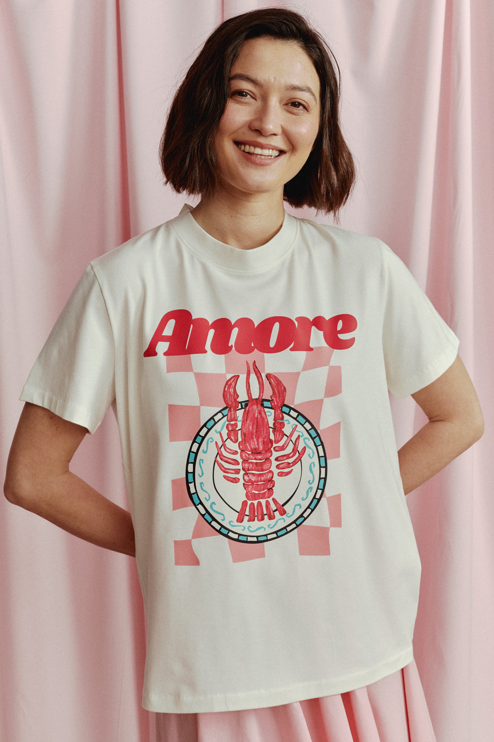 AMORE LOBSTER WHITE T-SHIRT