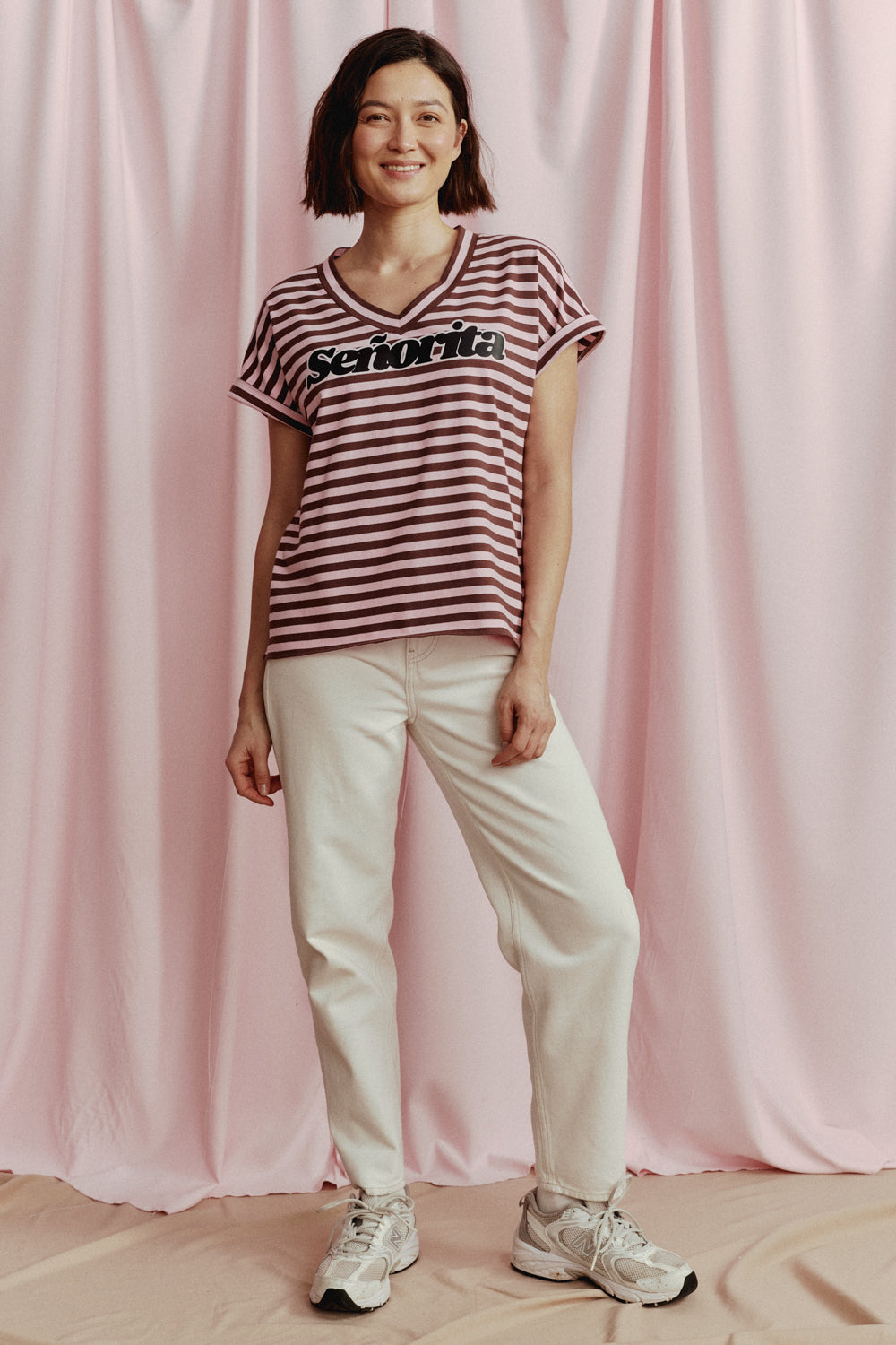 SENORITA STRIPED PINK T-SHIRT