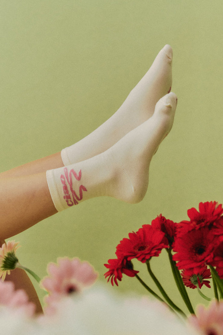 BOW PINK SOCKS