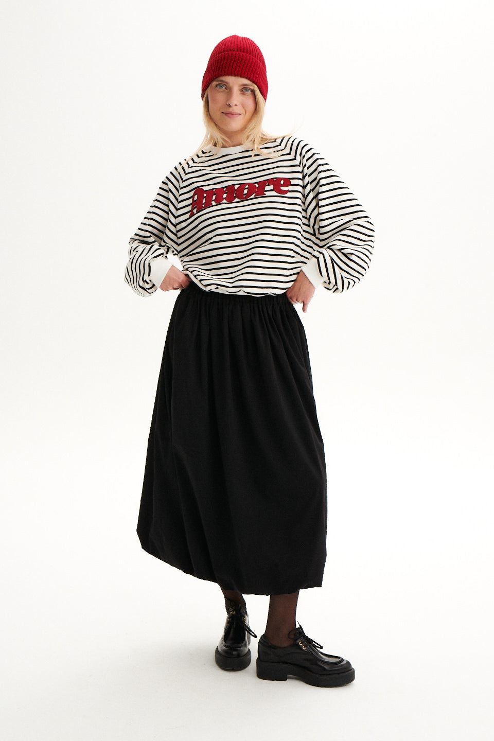 CHIARA STRIPED CREAM SWEATSHIRT