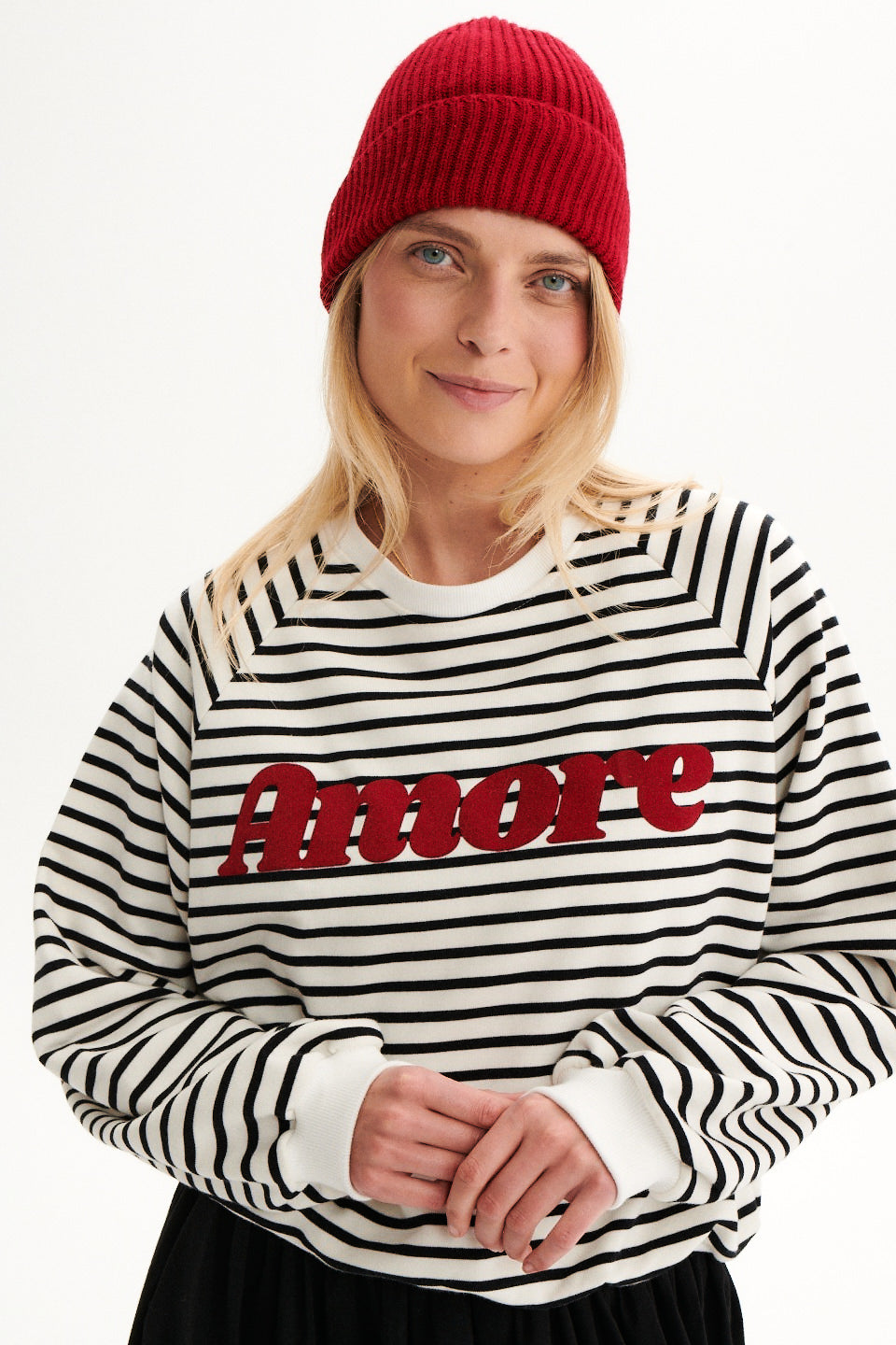 CHIARA STRIPED CREAM SWEATSHIRT