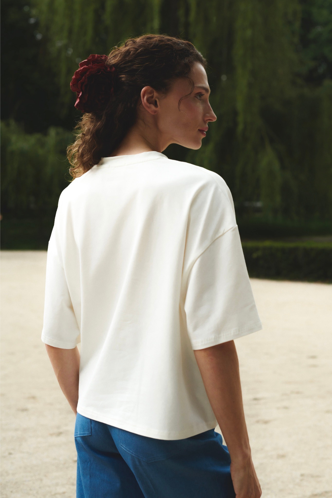BOXY CROISSANT WHITE T-SHIRT