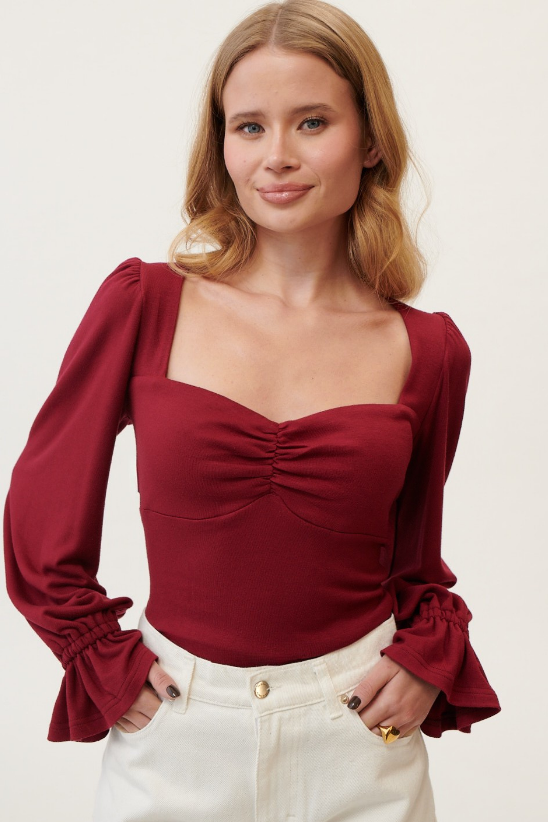 BLUZKA CRIMSON BORDOWA