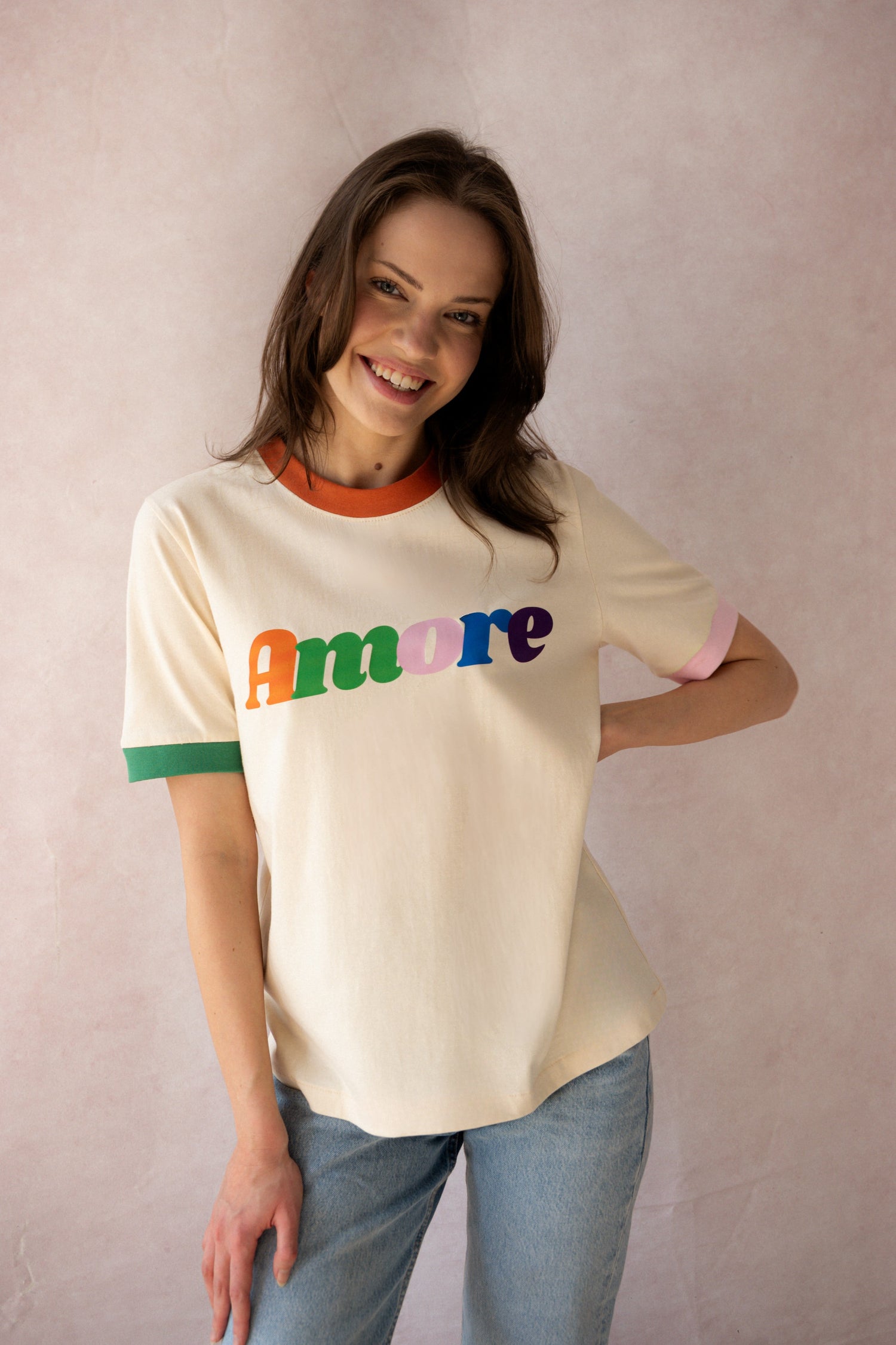AMORE COLORI CREAM T-SHIRT