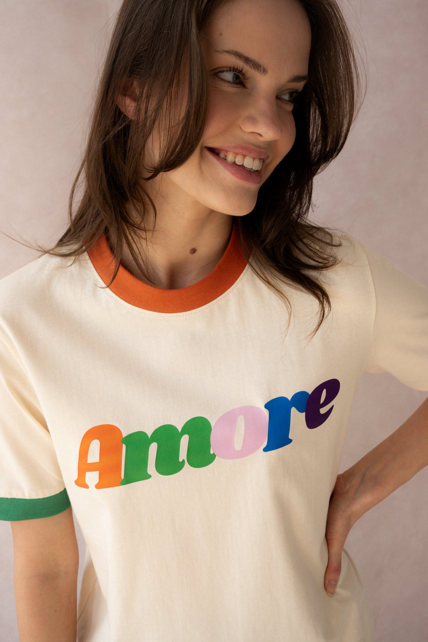AMORE COLORI CREAM T-SHIRT