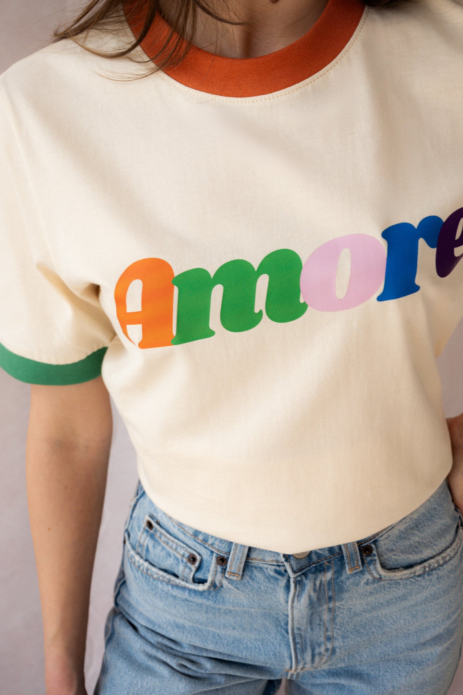 AMORE COLORI CREAM T-SHIRT