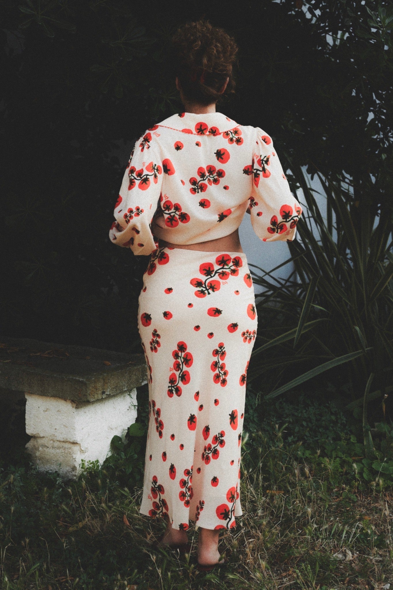 POMODORO CREAM MIDI SKIRT