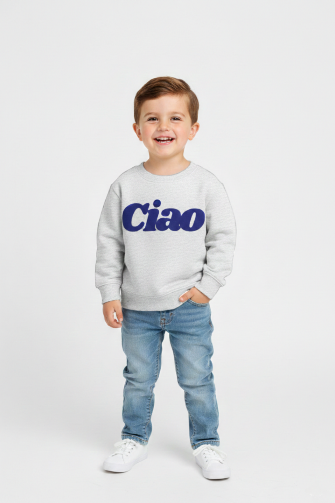 CIAO GREY MELANGE SWEATSHIRT MINI