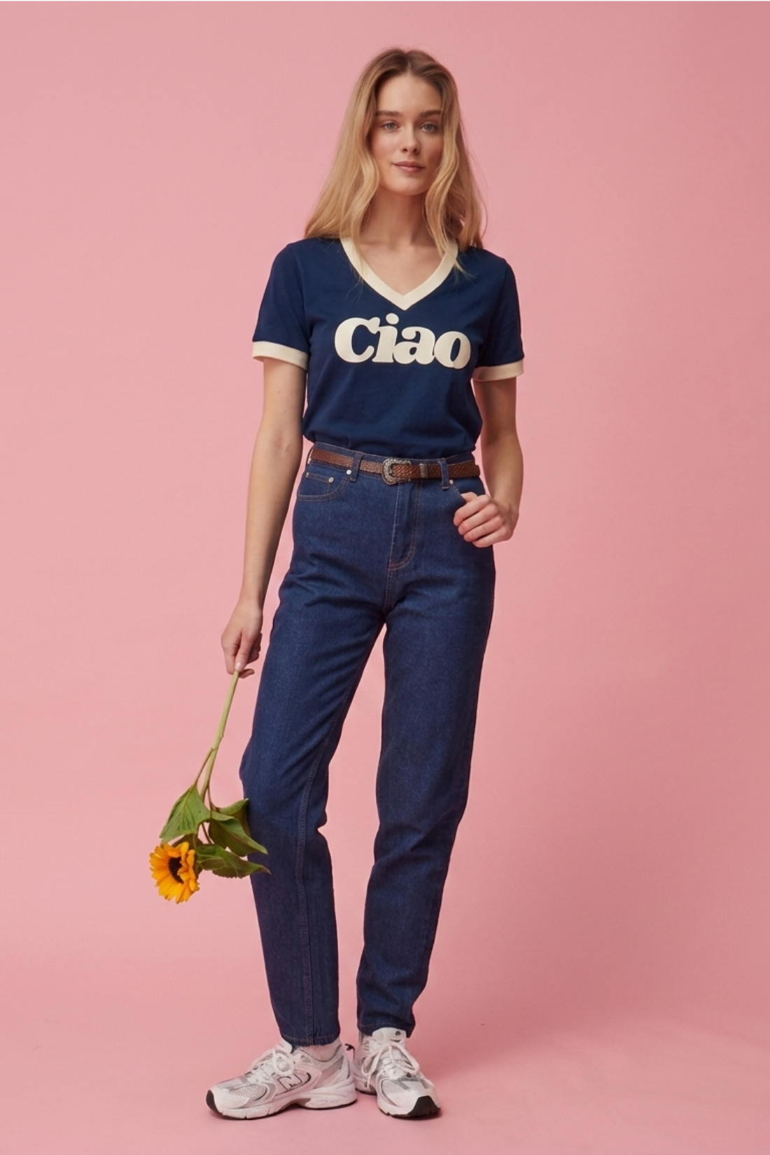 CIAO V-NECK NAVY T-SHIRT
