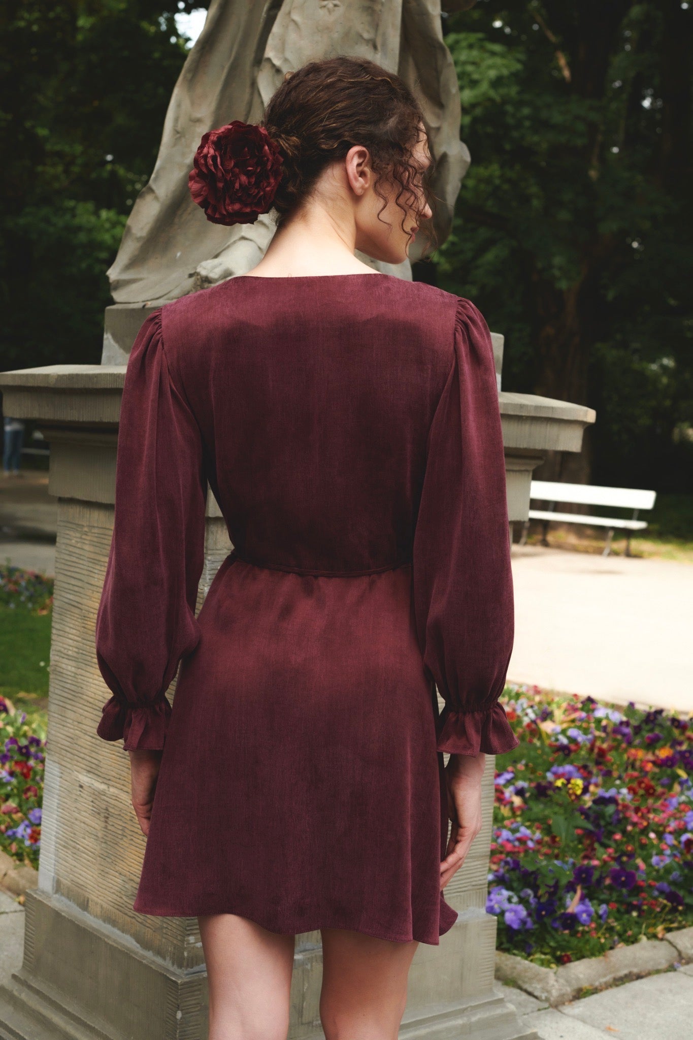 AVVOLTA MINI BURGUNDY DRESS