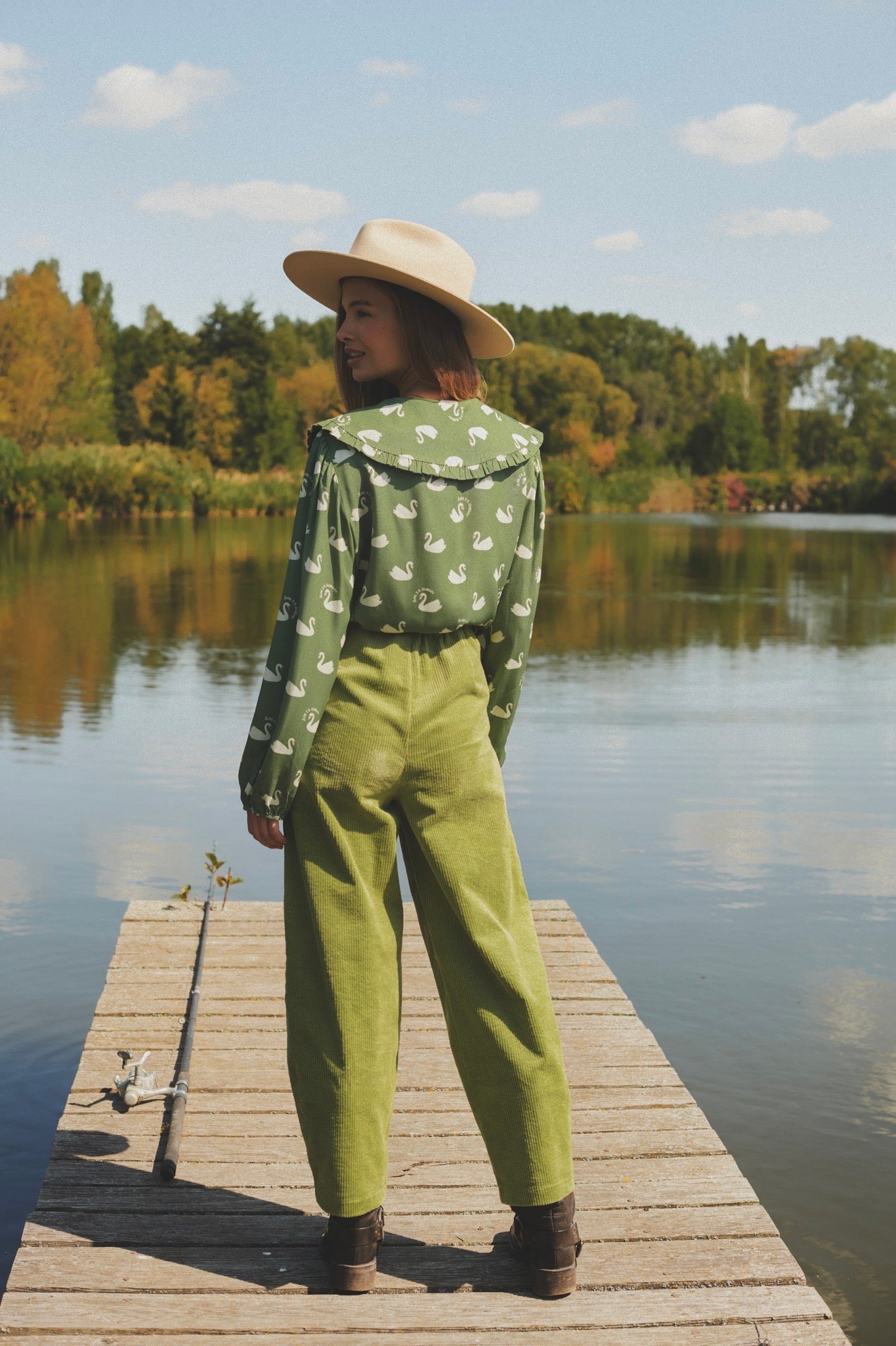 SELVAGGIA OLIVE PANTS