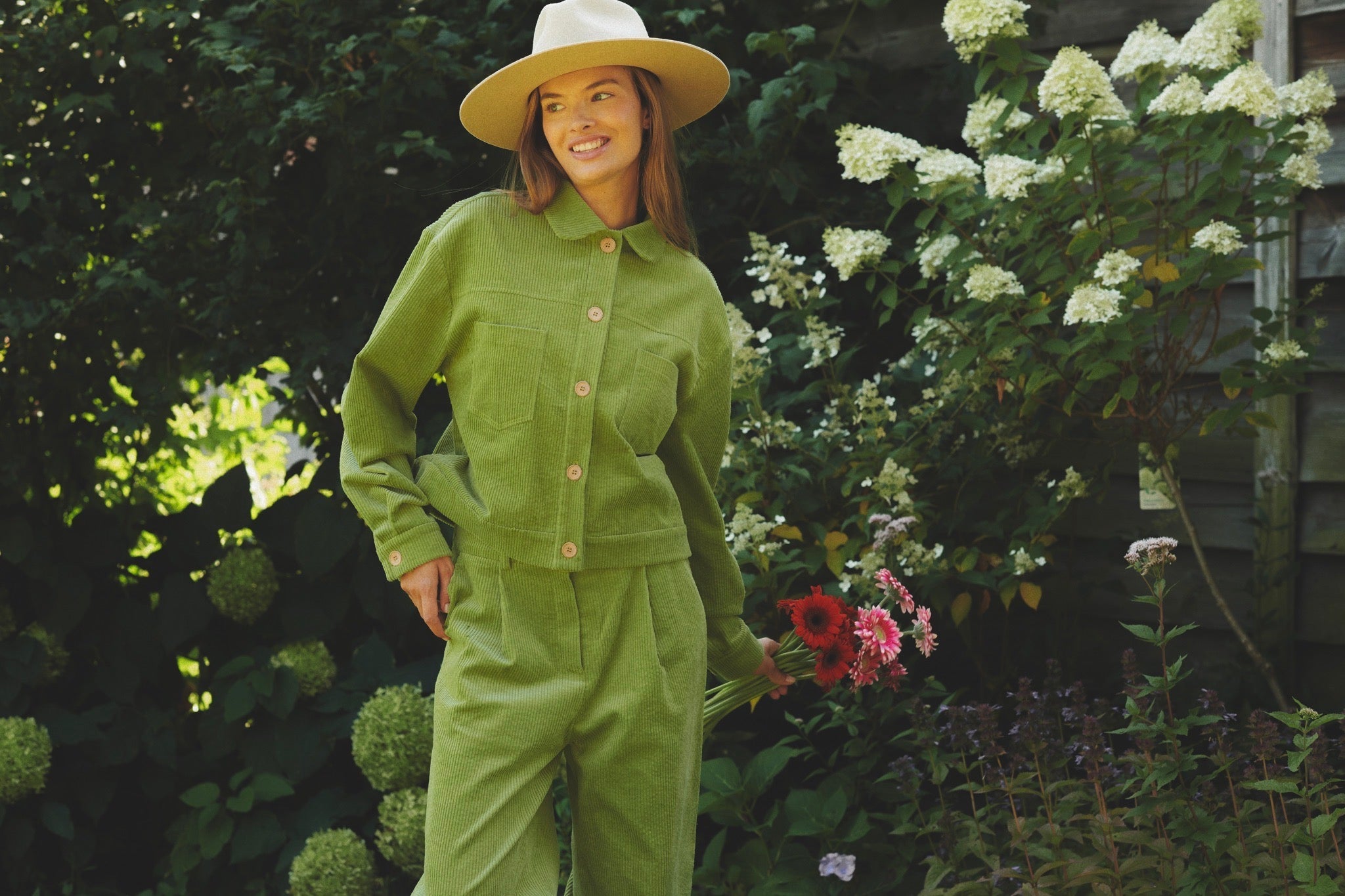SELVAGGIA OLIVE PANTS