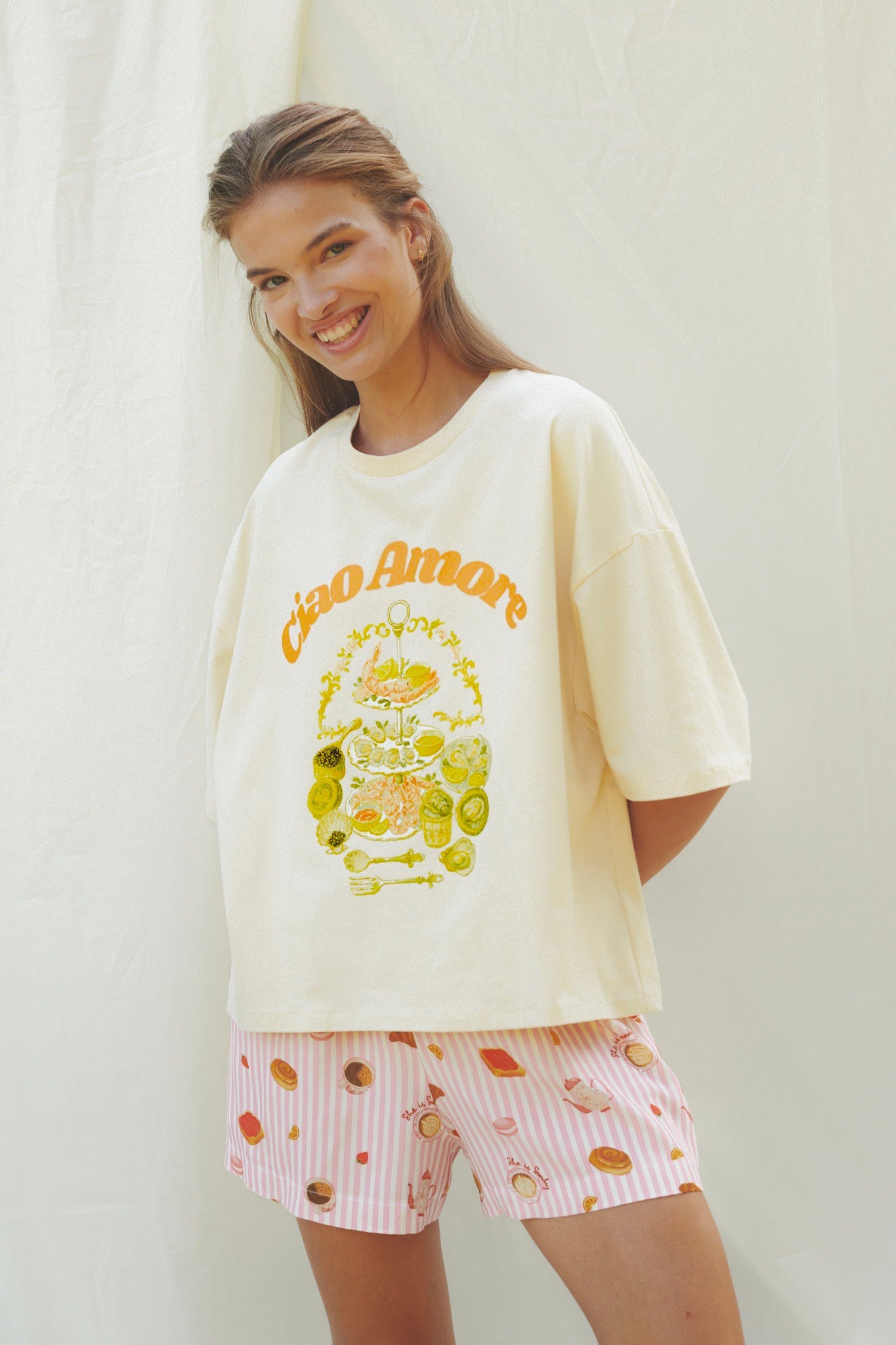 CIAO AMORE CREAM T-SHIRT