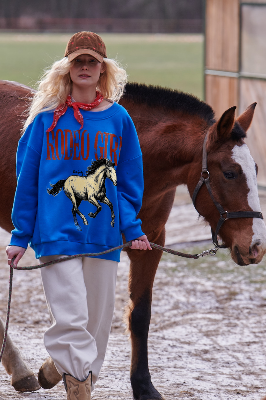 BLUZA RODEO NIEBIESKA