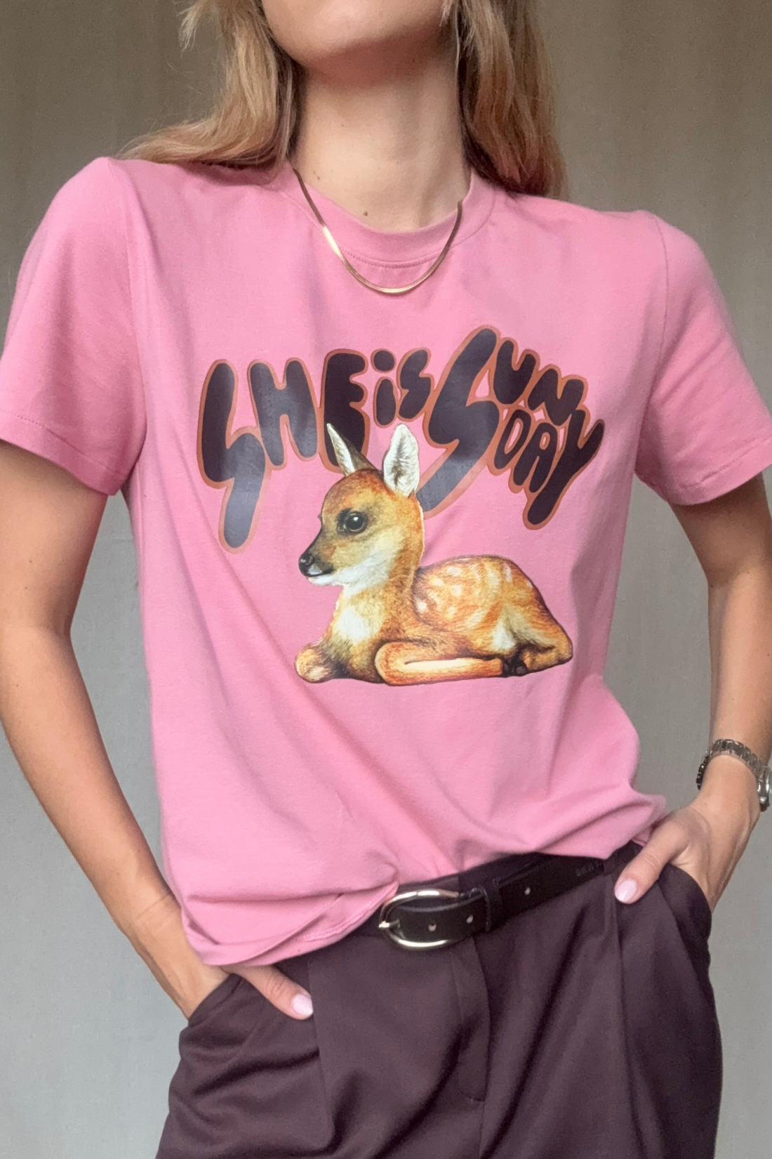 DEER PINK T-SHIRT
