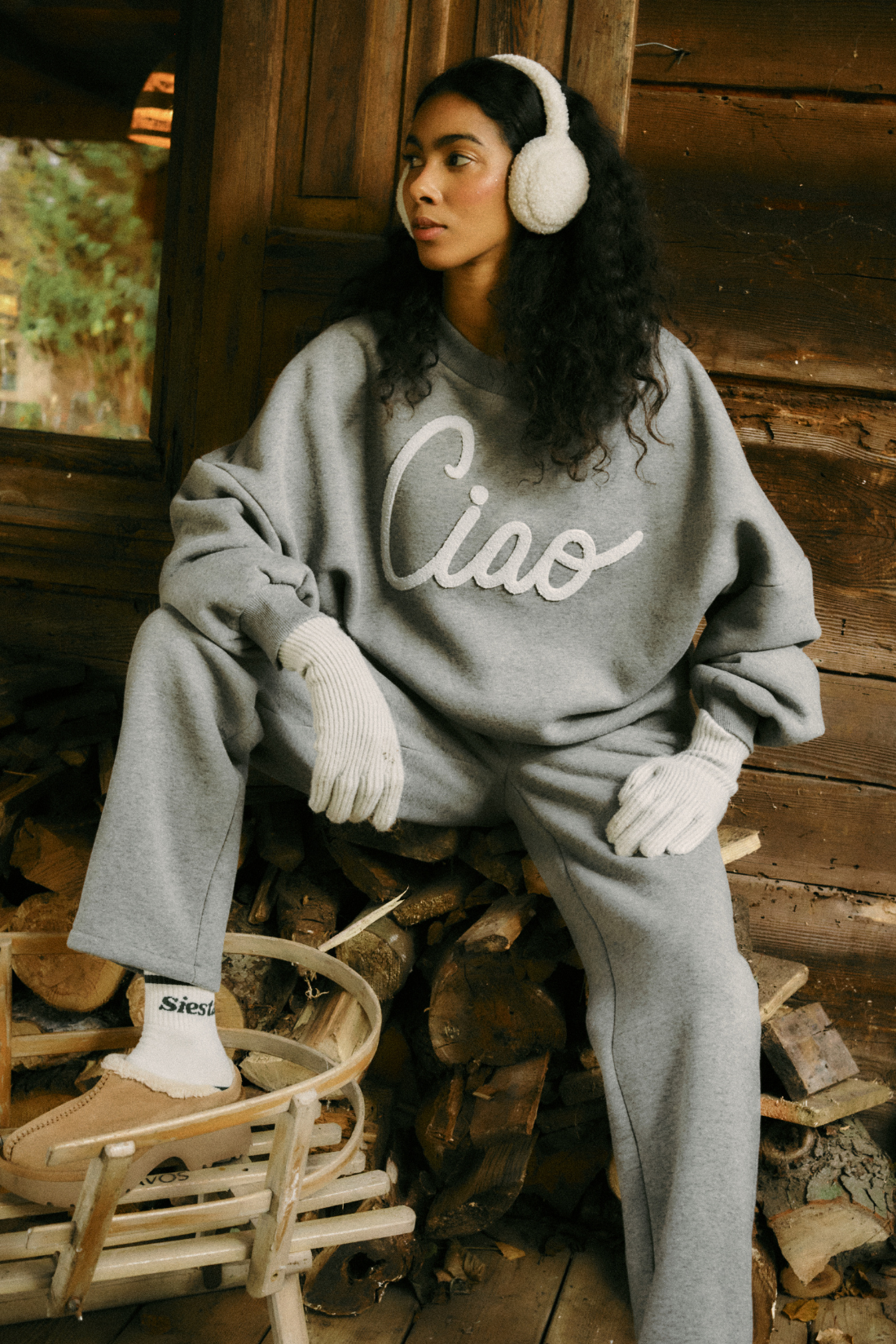 DOMENICA GRAY MELANGE TROUSERS