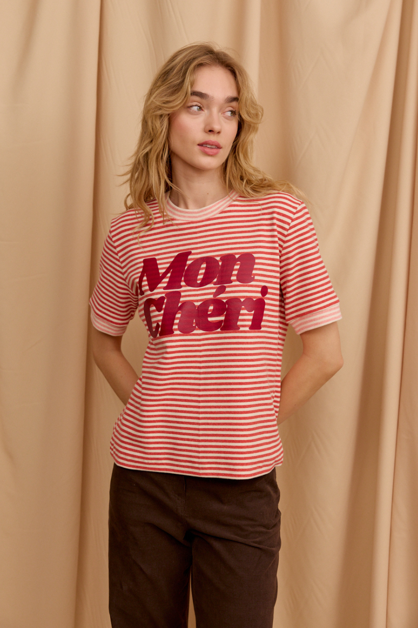 MON CHERI STRIPED T-SHIRT