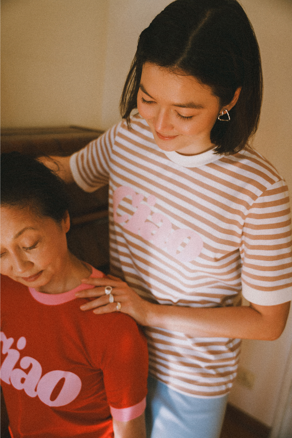 ASIA STRIPED BEIGE T-SHIRT