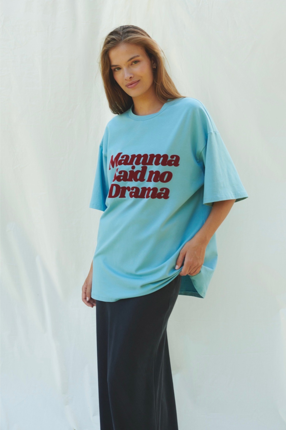NO DRAMA MAMA BLUE T-SHIRT