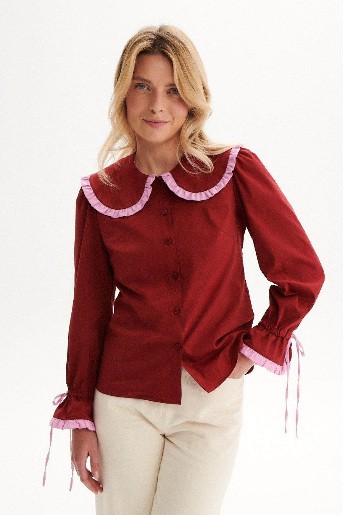 CLARA BURGUNDY SHIRT