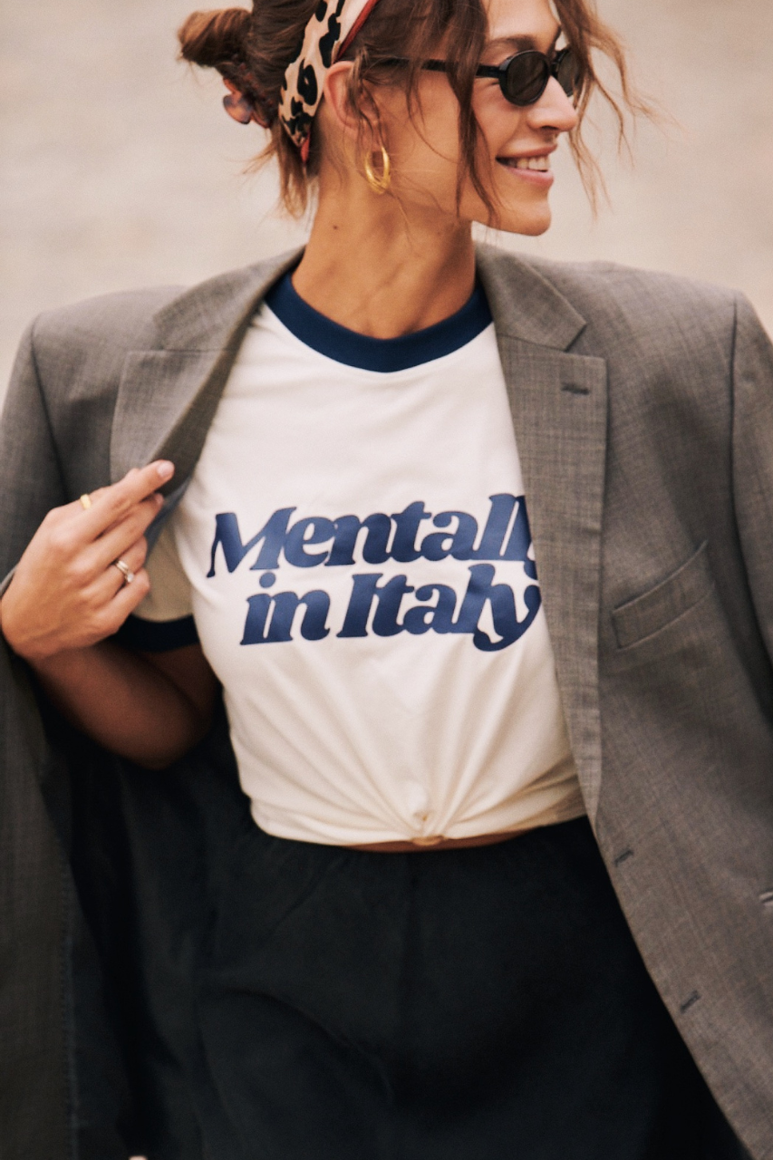 MENTALLY IN ITALY NAVY T-SHIRT