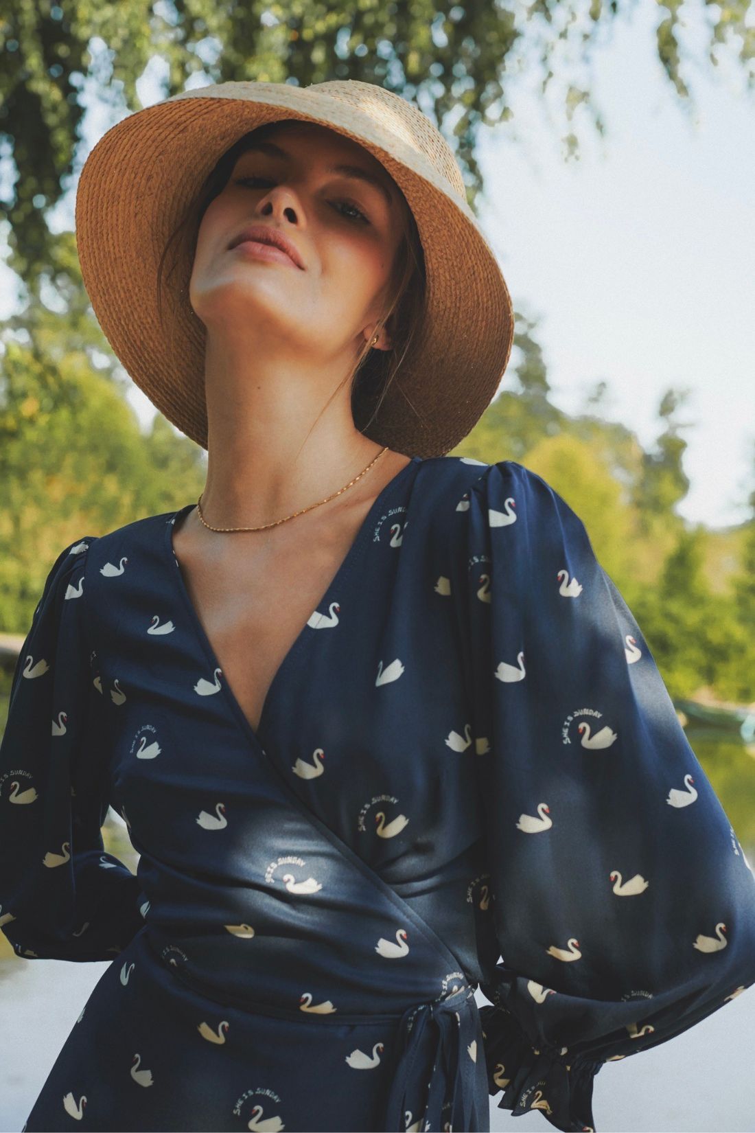 AVVOLTA MAXI CIGNO BLU DRESS