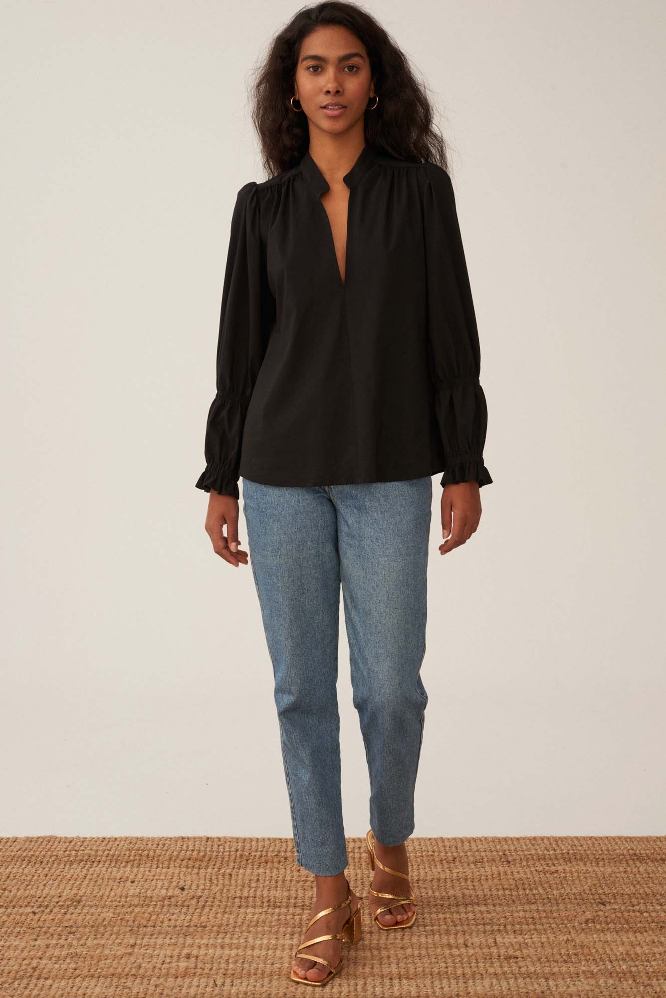 BLACK AMALFI BLOUSE