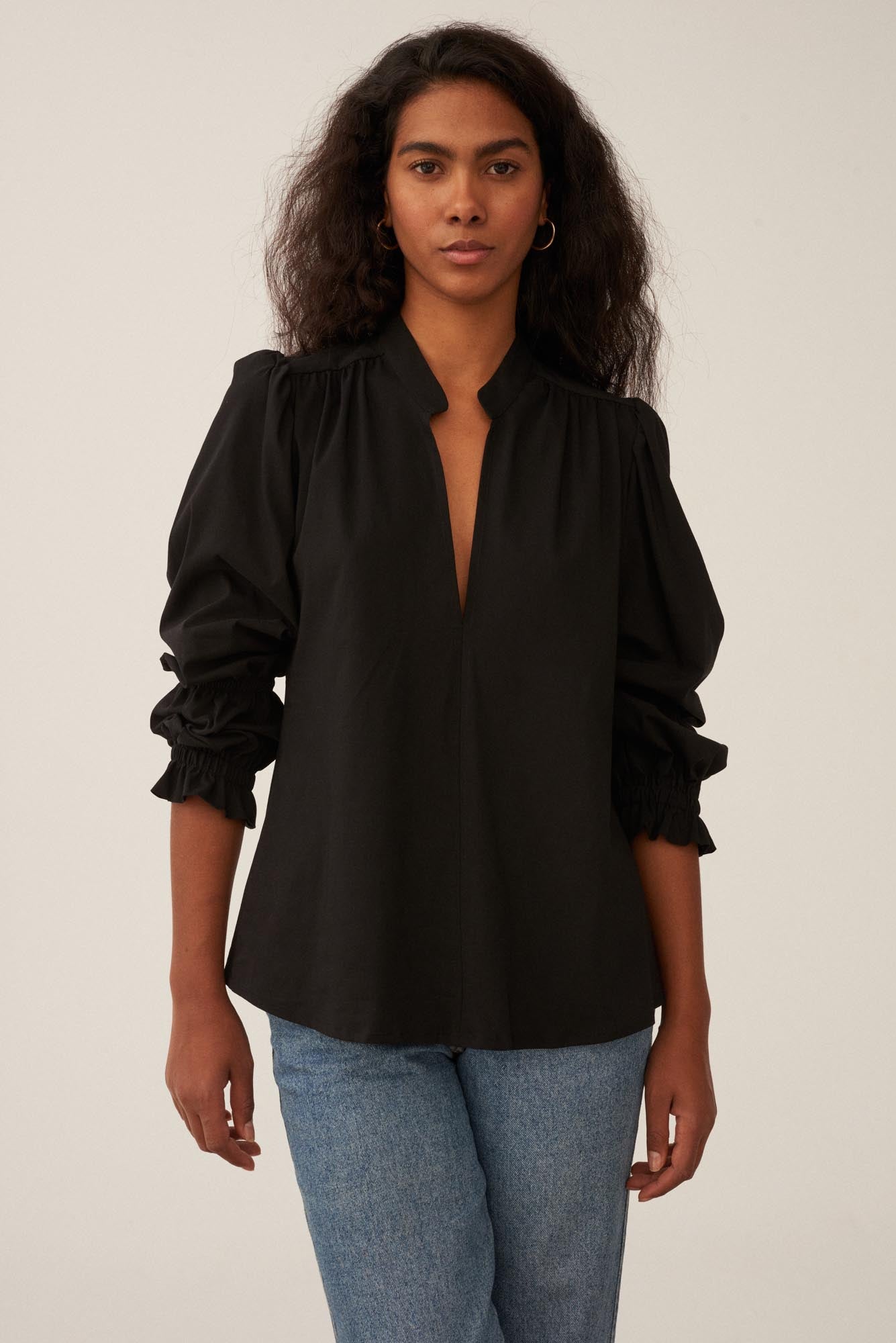 BLACK AMALFI BLOUSE