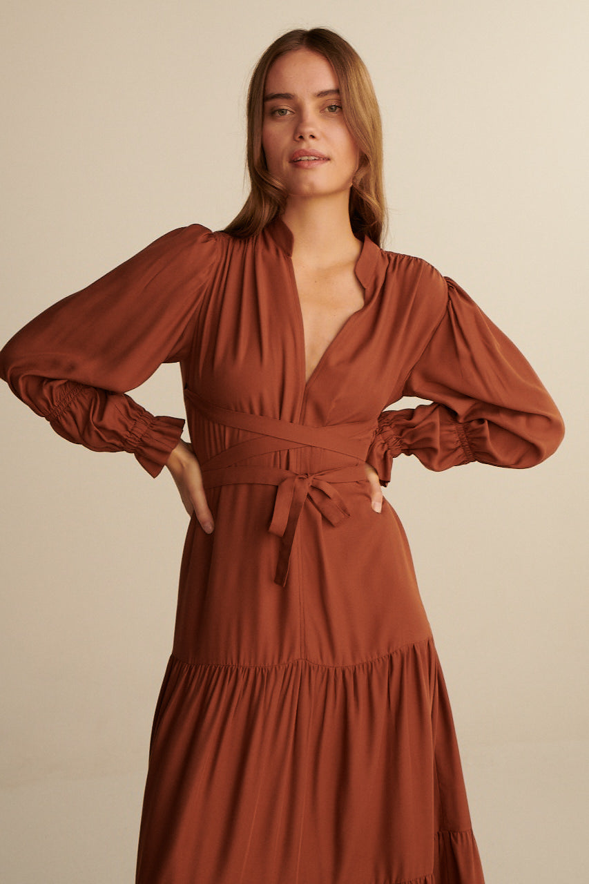 SPANISH ICON BROWN DRESS