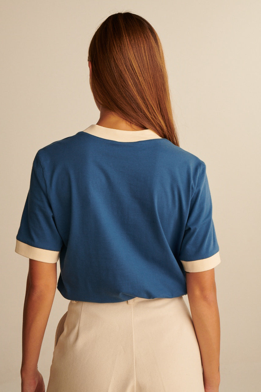 GRAZIE MILLE RETRO BLUE T-SHIRT