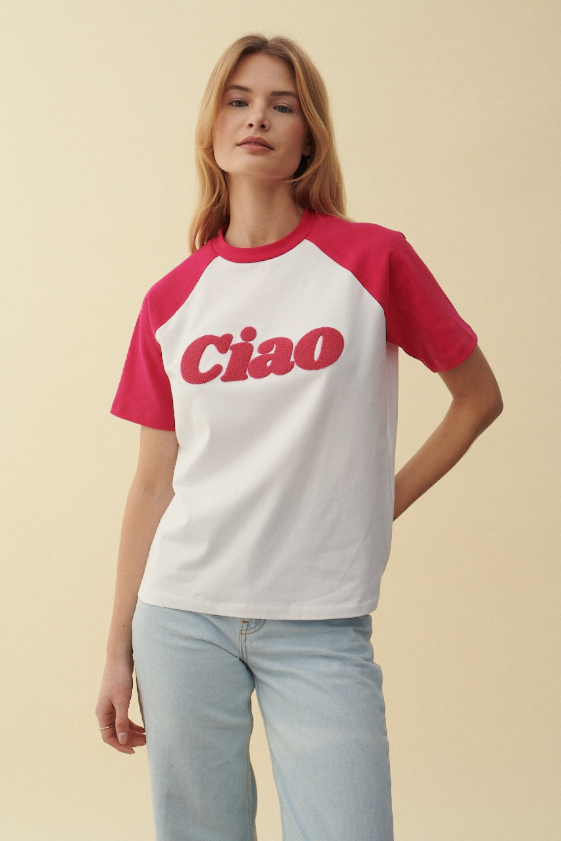 BASEBALL CIAO PINK T-SHIRT