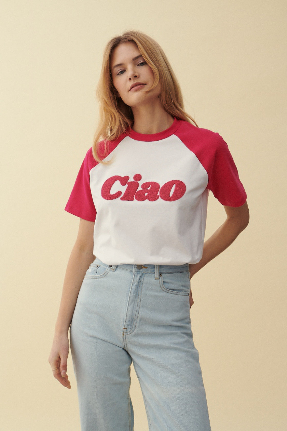 BASEBALL CIAO PINK T-SHIRT