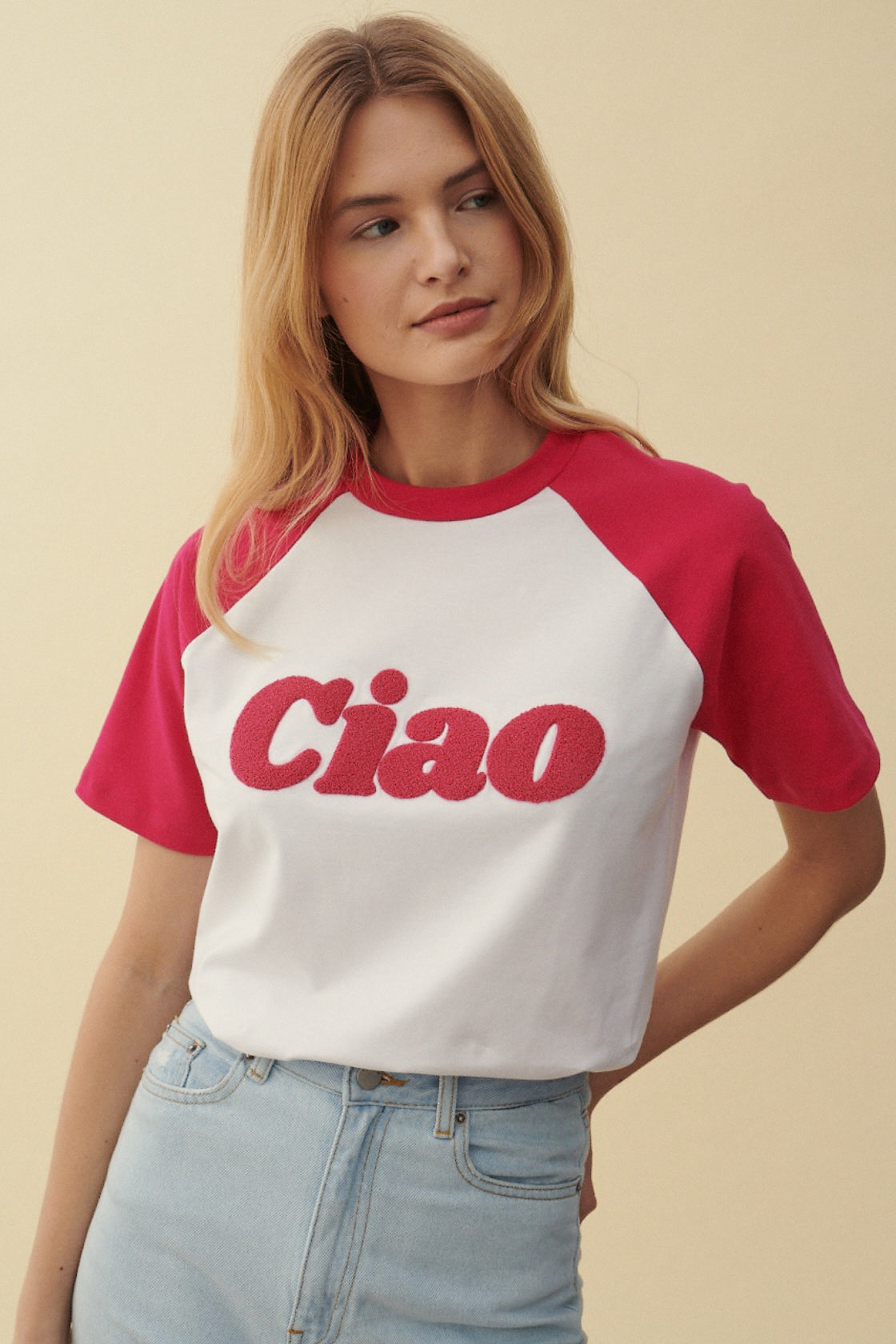 BASEBALL CIAO PINK T-SHIRT