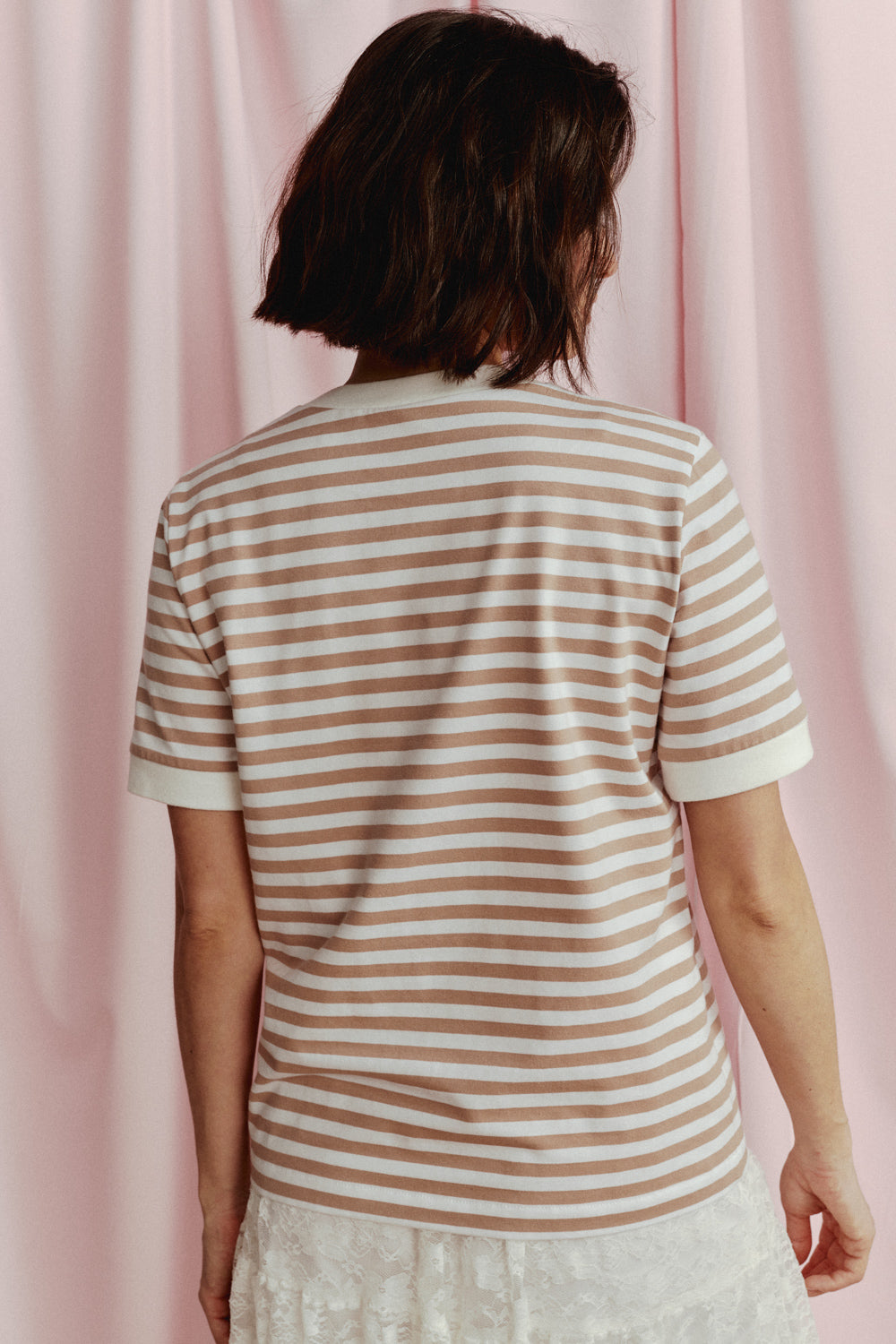 ASIA STRIPED BEIGE T-SHIRT