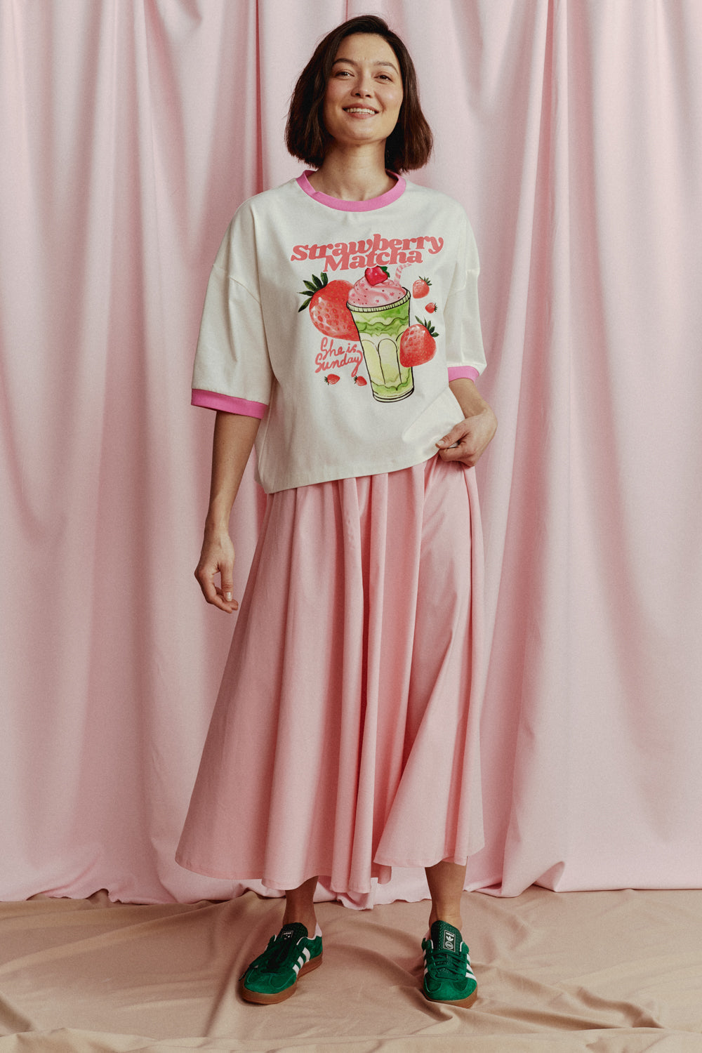 STRAWBERRY MATCHA BOXY T-SHIRT