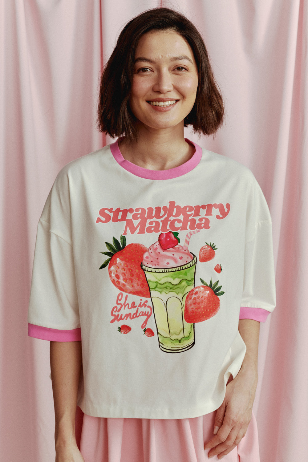 STRAWBERRY MATCHA BOXY T-SHIRT