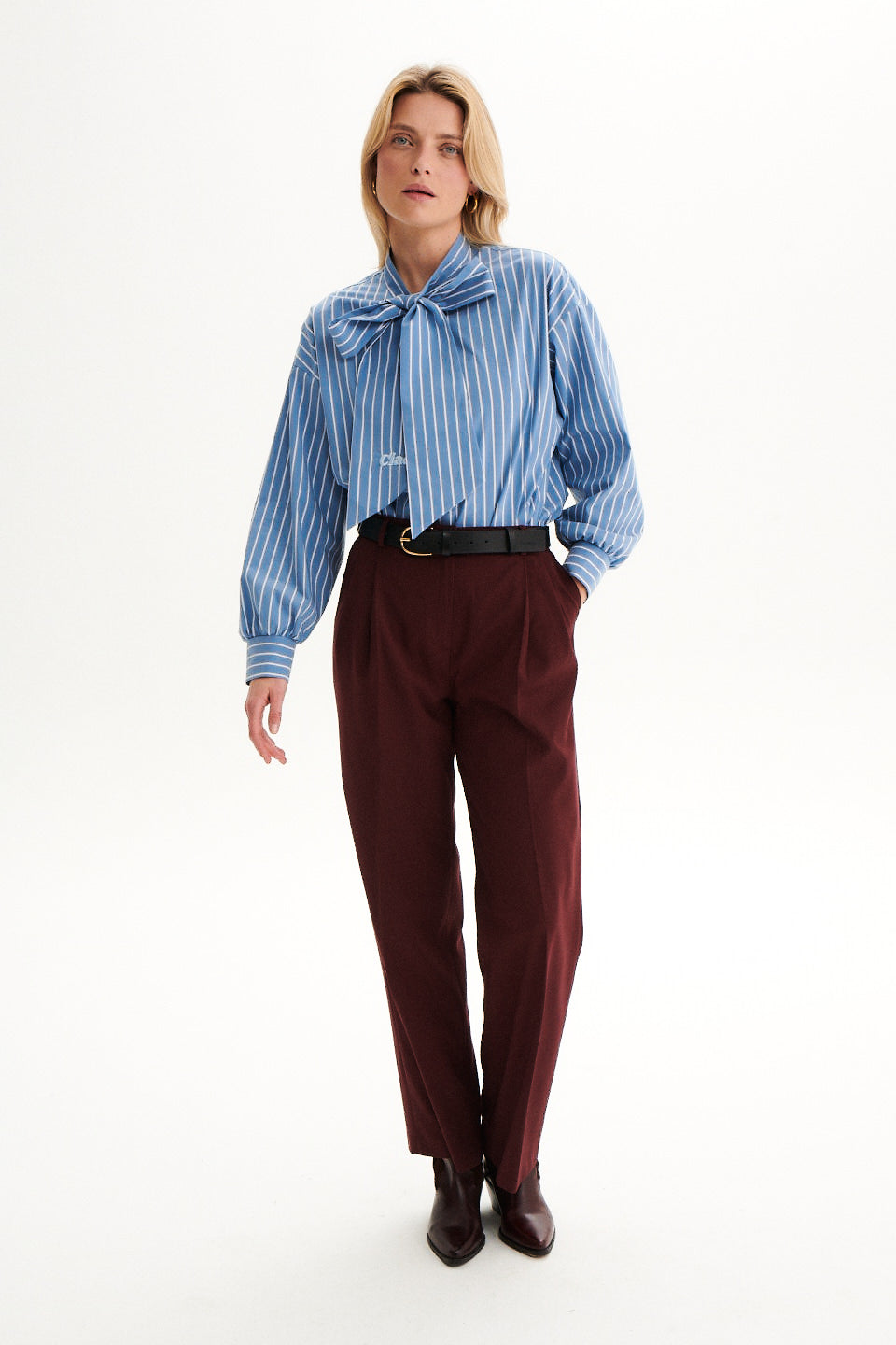 STELLA BLUE AND WHITE STRIPED SHIRT