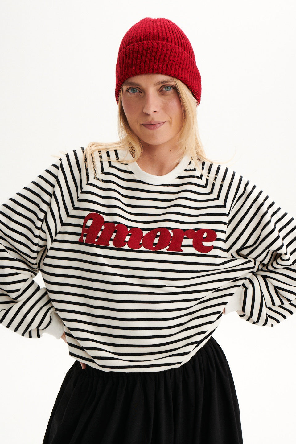 CHIARA STRIPED CREAM SWEATSHIRT
