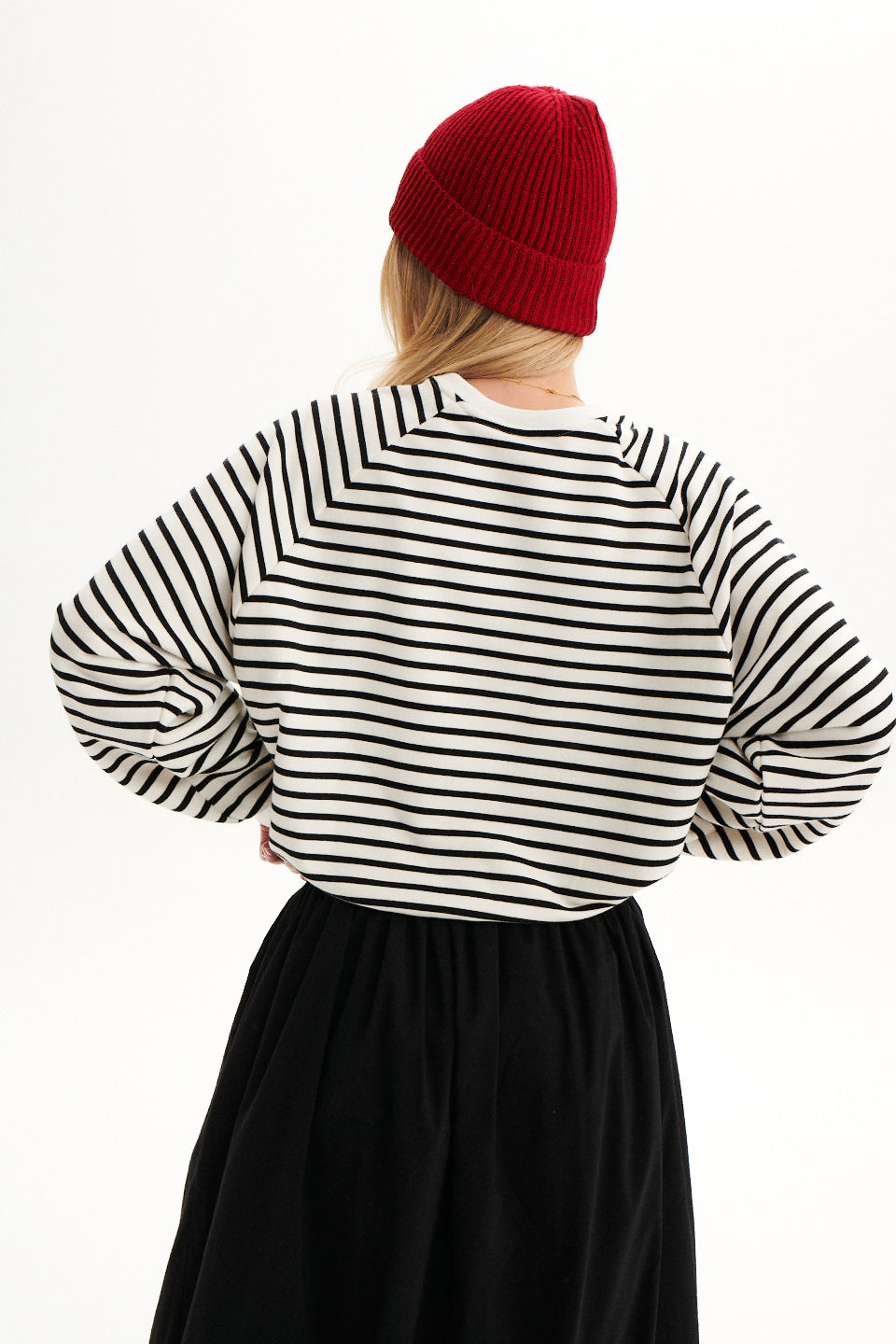 CHIARA STRIPED CREAM SWEATSHIRT