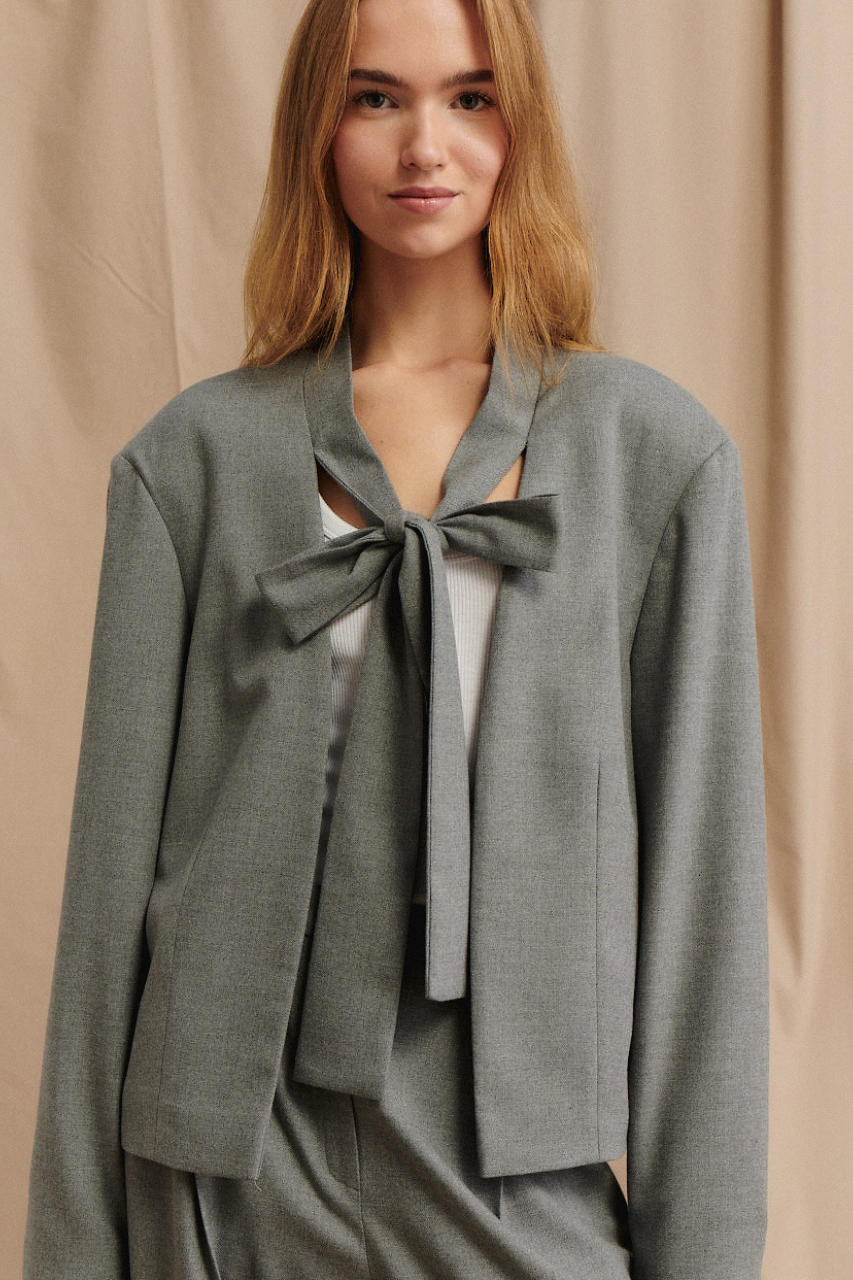 BOW GREY MELANGE BLAZER