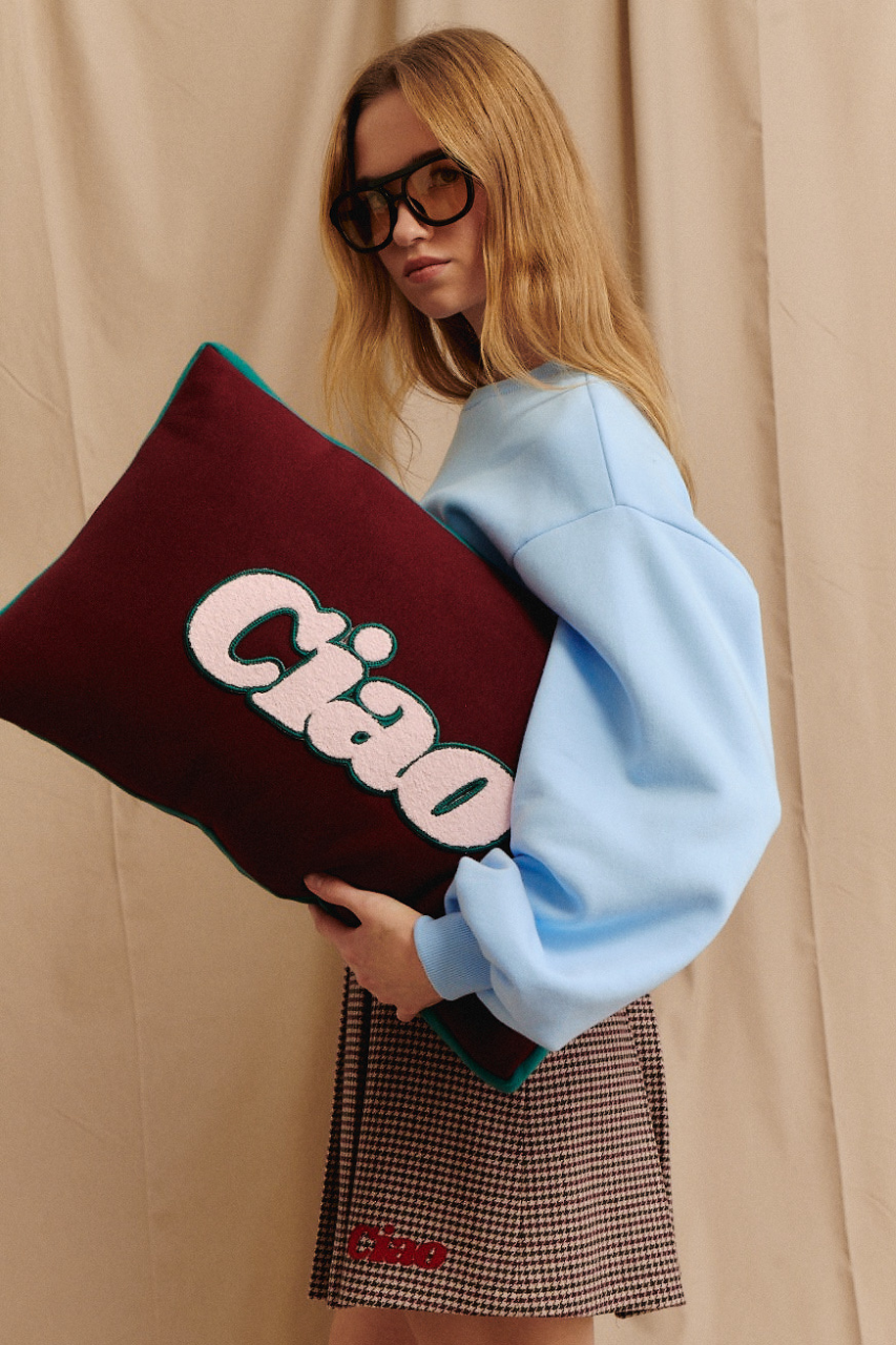 BURGUNDY CIAO PILLOW