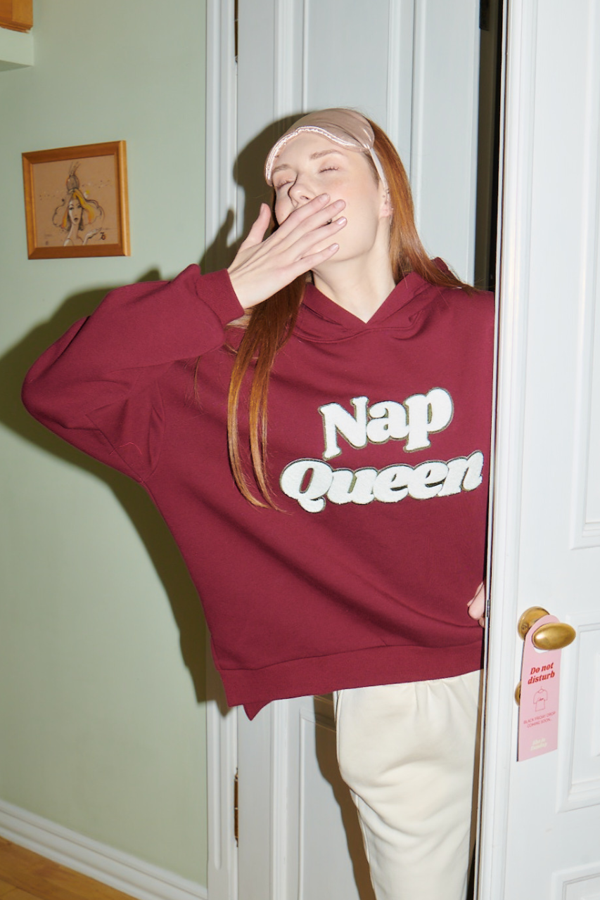 NAP QUEEN BURGUNDY HOODIE