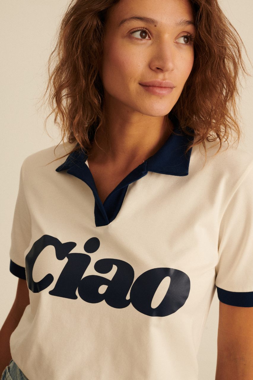 CIAO NAVY POLO T-SHIRT