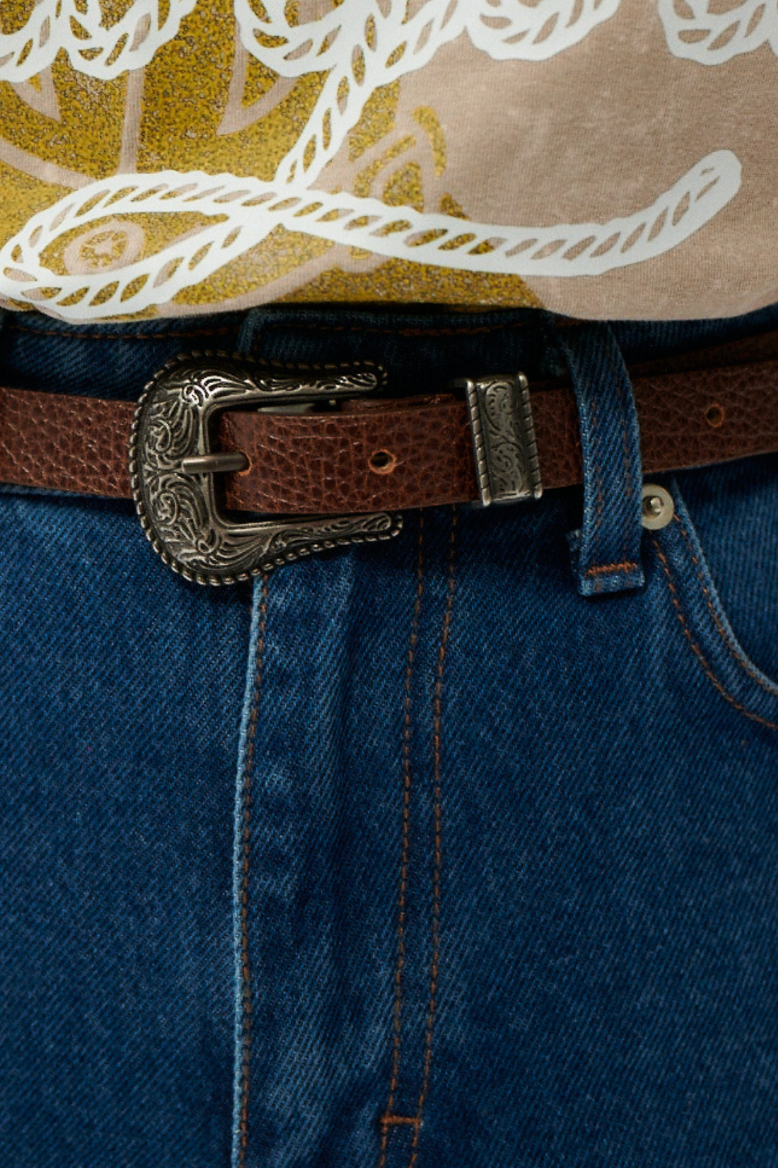 PASEK PRAIRIE BRĄZOWY