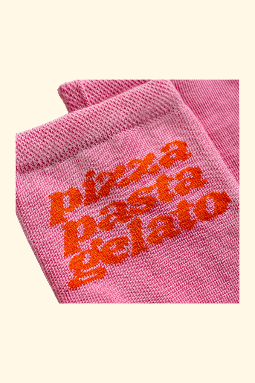 PIZZA PASTA GELATO PINK SOCKS